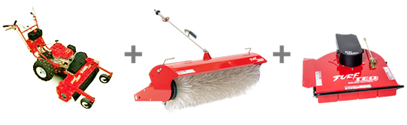 power edger, broom and rough cutter